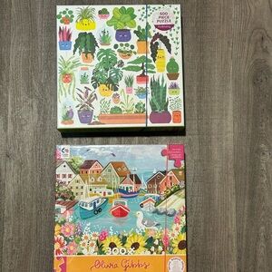 Colorful Puzzle Set with Plant and Coastal Themes